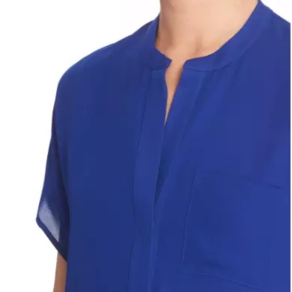 Vince Blue Silk Cap Oversized Popover Dress - Picture 3 of 8